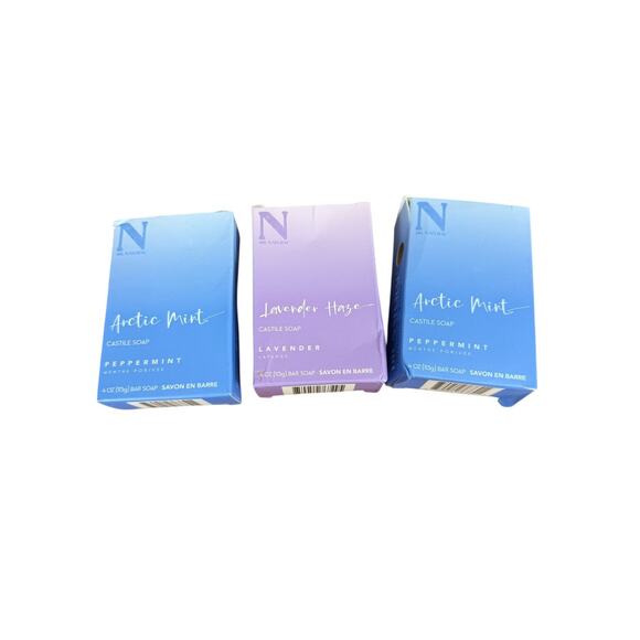 3 x Dr Natural Arctic Mint Castile Soap Bar Peppermint Lavender Haze 4oz New Box - Picture 1 of 3